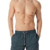 Schiesser Badeshorts, Mikrofaser, Oliv-blau Gestreift