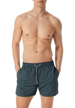 Schiesser Badeshorts, Mikrofaser, Oliv-blau Gestreift