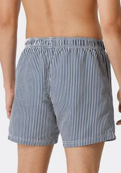 Schiesser Badeshorts, Mikrofaser, Dunkelblau-weiß Gestreift -Maenner Mode Haus  406806 norm2