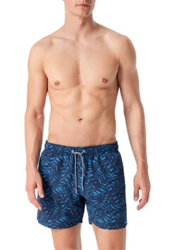 Schiesser Badeshorts, Mikrofaser, Aqua-navy Gemustert