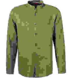 Hugo Hemd, Slim Fit, Reines Leinen, Olivgrün -Maenner Mode Haus  406963 norm 1