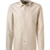 Hemd, Casual Fit, Baumwolle-Leinen, Hellbeige Meliert