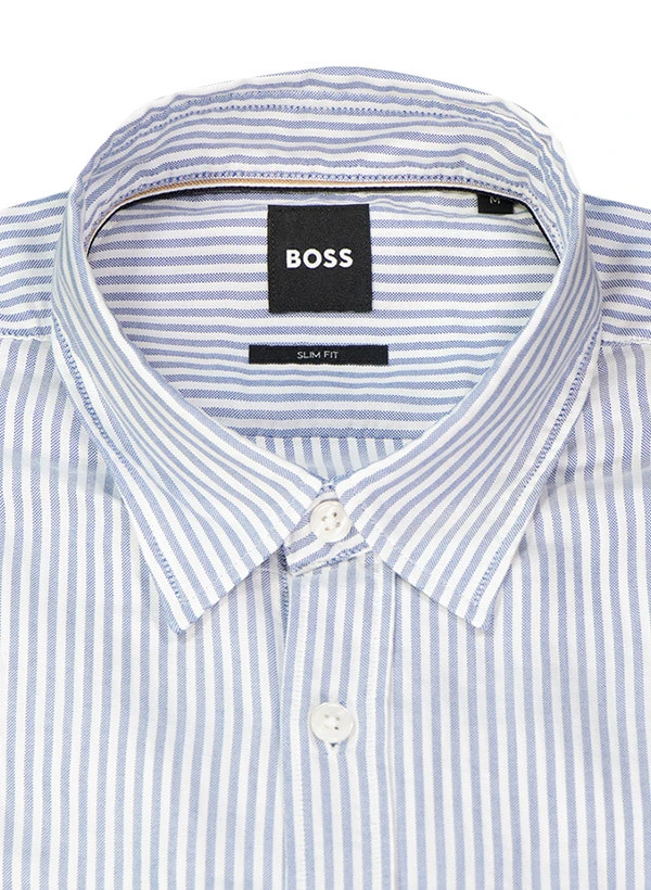 Hemd, Slim Fit, Lyocell, Marine-weiß Gestreift 5 Hemd, Slim Fit, Lyocell, Marine-weiß Gestreift – Bild 3