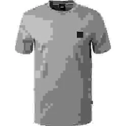 T-Shirt, Baumwolle, Silbergrau -Maenner Mode Haus  407411 norm 1