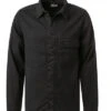 OLYMP Overshirt, Body Fit, Baumwolle-Leinen, Schwarz -Maenner Mode Haus  407748 norm