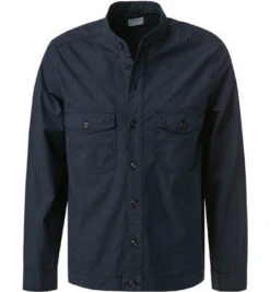 OLYMP Overshirt, Body Fit, Baumwoll-Stretch, Marineblau