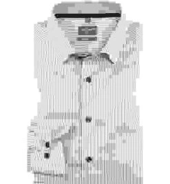 OLYMP Hemd, Comfort Fit, Baumwolle, Natur-weiß Gestreift -Maenner Mode Haus  407804 norm 1