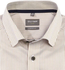 OLYMP Hemd, Comfort Fit, Baumwolle, Natur-weiß Gestreift -Maenner Mode Haus  407804 norm2
