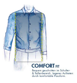 OLYMP Hemd, Comfort Fit, Baumwolle, Natur-weiß Gestreift -Maenner Mode Haus  407804 norm3