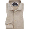 Hemd, Tailored Fit, Reines Leinen, Caramel -Maenner Mode Haus  407856 norm