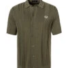 Fred Perry Strickhemd, Baumwolle, Grün -Maenner Mode Haus  407865 norm