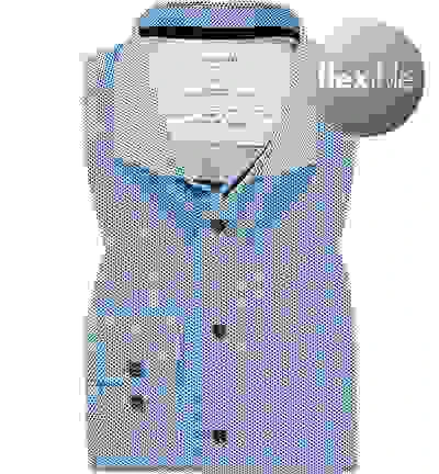 OLYMP Hemd, Moden Fit, Jersey, Extra Langer Arm, Bleu Gemustert 6 OLYMP Hemd, Moden Fit, Jersey, Extra Langer Arm, Bleu Gemustert – Bild 4