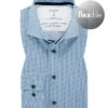 OLYMP Hemd, Moden Fit, Jersey, Extra Langer Arm, Bleu Gemustert -Maenner Mode Haus  407873 norm