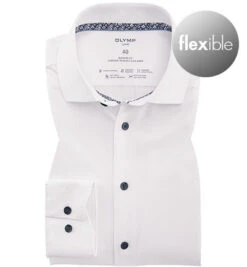 OLYMP Hemd, Modern Fit, Baumwoll-Stretch Clima Contol, Extra Langer Arm, Weiß