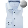 OLYMP Hemd, Modern Fit, Baumwoll-Stretch Clima Contol, Extra Langer Arm, Bleu -Maenner Mode Haus  407875 norm