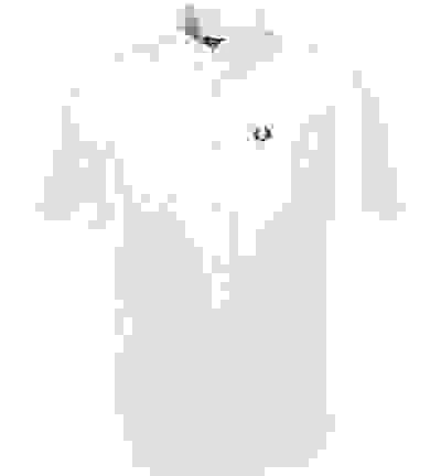 Fred Perry Kurzarmhemd, Baumwolle, Weiß 6 Fred Perry Kurzarmhemd, Baumwolle, Weiß – Bild 4