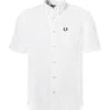 Fred Perry Kurzarmhemd, Baumwolle, Weiß -Maenner Mode Haus  407877 norm