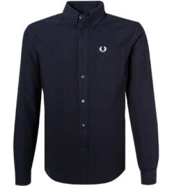 Fred Perry Hemd, Baumwolle, Navy