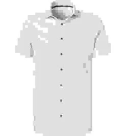 OLYMP Kurzarmhemd, Body Fit, Baumwoll-Stretch Climate Control, Bleu Gemustert -Maenner Mode Haus  407958 norm 1