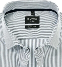 OLYMP Hemd, Super Slim Fit, Baumwoll-Stretch, Marine-weiß Gestreift -Maenner Mode Haus  407962 norm2
