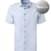 OLYMP Kurzarmhemd, Modern Fit, Baumwoll-Stretch Climate Control, Bleu -Maenner Mode Haus  407972 norm