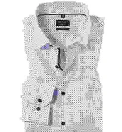 OLYMP Hemd, Super Slim Fit, Baumwoll-Stretch, Extra Langer Arm, Bleu Gemustert -Maenner Mode Haus  407992 norm 1