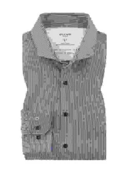 OLYMP Hemd, Super Slim Fit, Jersey Geruchshemmend, Dunkelblau-weiß Gestreift 9 OLYMP Hemd, Super Slim Fit, Jersey Geruchshemmend, Dunkelblau-weiß Gestreift -Maenner Mode Haus 408001 norm 1