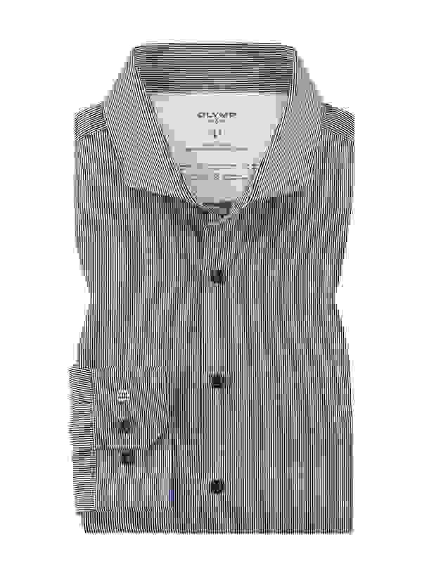 OLYMP Hemd, Super Slim Fit, Jersey Geruchshemmend, Dunkelblau-weiß Gestreift 6 OLYMP Hemd, Super Slim Fit, Jersey Geruchshemmend, Dunkelblau-weiß Gestreift – Bild 4