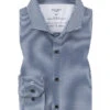 OLYMP Hemd, Super Slim Fit, Jersey Geruchshemmend, Dunkelblau-weiß Gestreift -Maenner Mode Haus  408001 norm