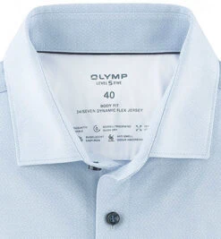 OLYMP Hemd, Body Fit, Jersey Geruchshemmend, Bleu Gemustert -Maenner Mode Haus  408002 norm2