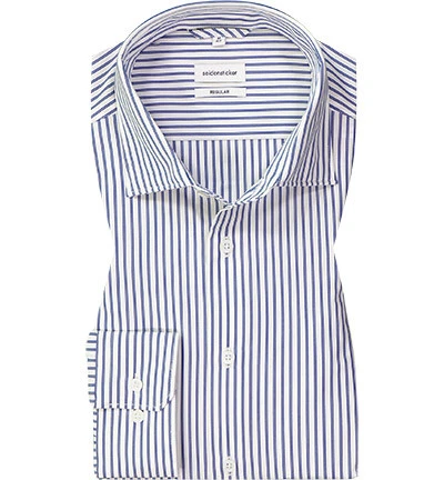 Seidensticker Hemd, Regular Fit, Baumwolle, Weiß-marine Gestreift Gestreift 3 Seidensticker Hemd, Regular Fit, Baumwolle, Weiß-marine Gestreift Gestreift