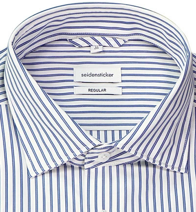 Seidensticker Hemd, Regular Fit, Baumwolle, Weiß-marine Gestreift Gestreift 4 Seidensticker Hemd, Regular Fit, Baumwolle, Weiß-marine Gestreift Gestreift – Bild 2