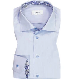 ETON Hemd, Slim Fit, Baumwolle, Bleu