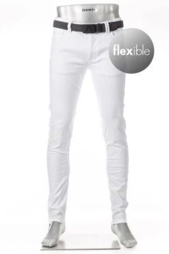 Alberto Jeans Robin, Slim Fit, Baumwolle T400®, Weiß