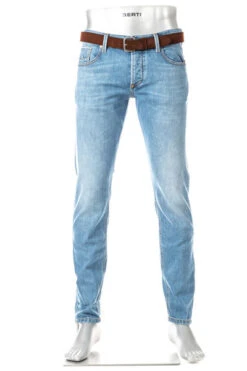 Alberto Jeans Slipe, Tapered Fit, Baumwoll-Stretch, Hellblau