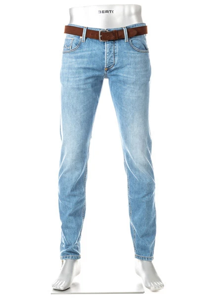 Alberto Jeans Slipe, Tapered Fit, Baumwoll-Stretch, Hellblau 3 Alberto Jeans Slipe, Tapered Fit, Baumwoll-Stretch, Hellblau
