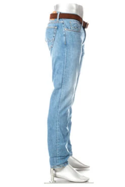 Alberto Jeans Slipe, Tapered Fit, Baumwoll-Stretch, Hellblau 14 Alberto Jeans Slipe, Tapered Fit, Baumwoll-Stretch, Hellblau -Maenner Mode Haus 408471 norm2