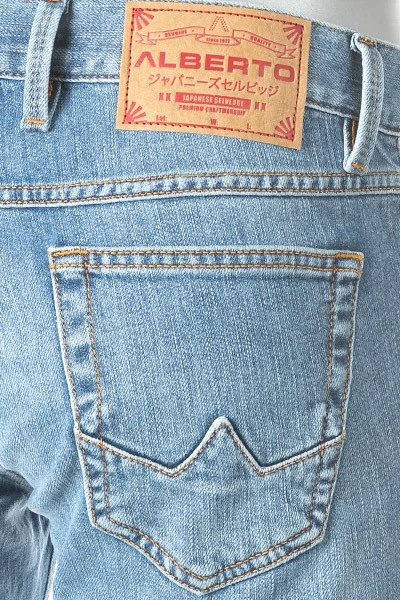 Alberto Jeans Slipe, Tapered Fit, Baumwoll-Stretch, Hellblau 4 Alberto Jeans Slipe, Tapered Fit, Baumwoll-Stretch, Hellblau – Bild 2