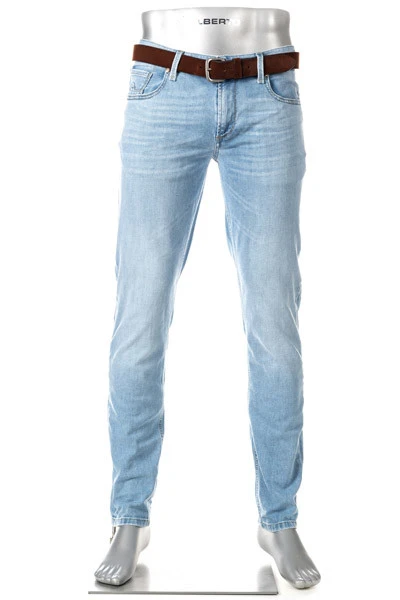 Alberto Jeans Slipe, Tapered Fit, Baumwoll-Stretch, Himmelblau 3 Alberto Jeans Slipe, Tapered Fit, Baumwoll-Stretch, Himmelblau