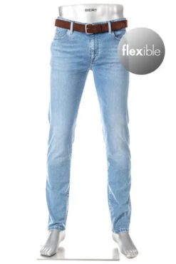 Alberto Jeans Pipe, Regular Fit, Baumwolle T400®, Himmelblau