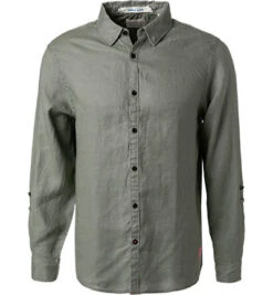 Hemd, Regular Fit, Reines Leinen, Salbei