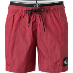 Calvin Klein Swimwear Badeshorts, Mikrofaser, Bordeaux