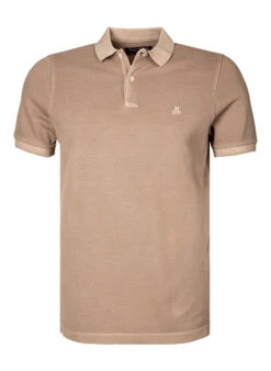 Marc O'Polo Polo-Shirt, Shaped Fit, Bio Baumwoll-Piqué, Hellbraun