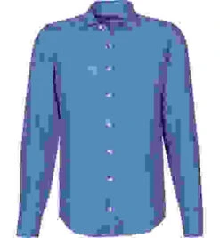 Hackett Hemd, Slim Fit, Reines Leinen, Blau -Maenner Mode Haus  409035 norm 1