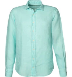 Hackett Hemd, Slim Fit, Reines Leinen, Türkis