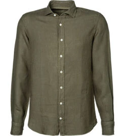 Hackett Hemd, Slim Fit, Reines Leinen, Oliv