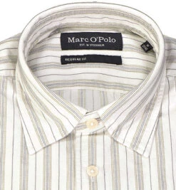 Marc O'Polo Hemd, Regular Fit, Bio Baumwolle, Blaugrau-mint Gestreift -Maenner Mode Haus  409092 norm2