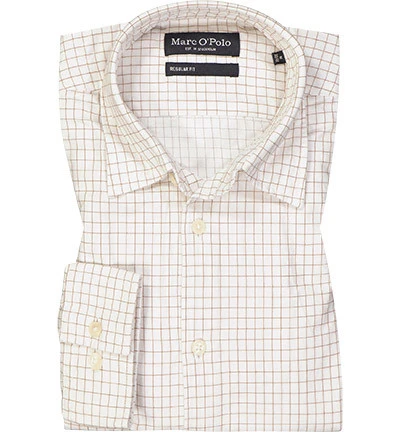 Marc O'Polo Hemd, Regular Fit, Bio Baumwolle, Weiß-hellbraun Kariert 3 Marc O'Polo Hemd, Regular Fit, Bio Baumwolle, Weiß-hellbraun Kariert