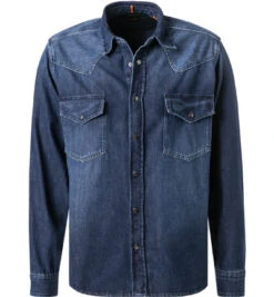BOSS ORANGE Overshirt, Baumwoll-Denim, Indigo