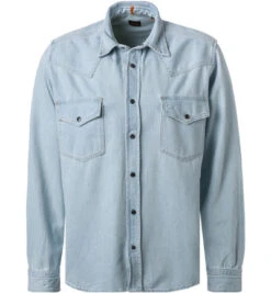 BOSS ORANGE Overshirt, Baumwoll-Denim, Jeansblau